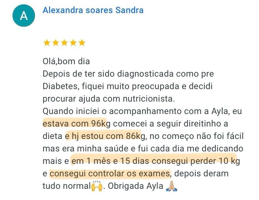Avaliação 5 estrelas de Alexandra Soares no Google Reviews